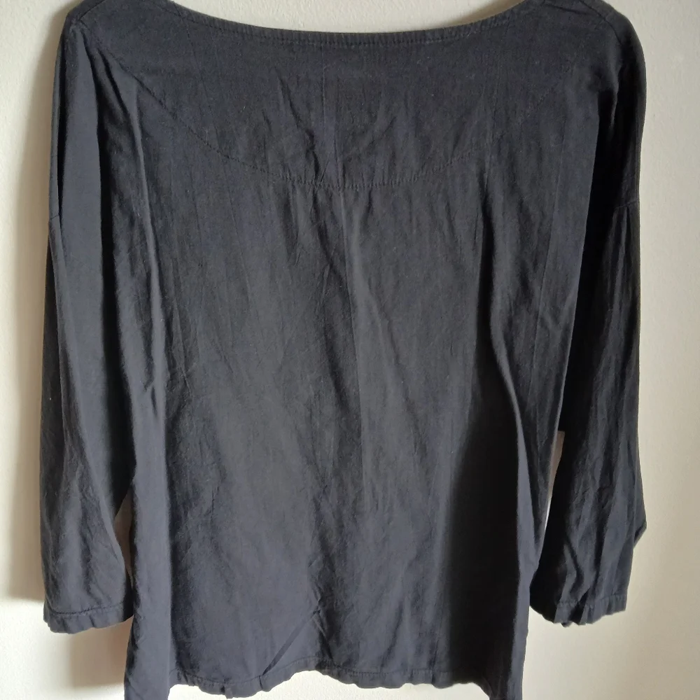 Jordan Taylor Beachwear Black  Cotton Button 3/4 Sleeves